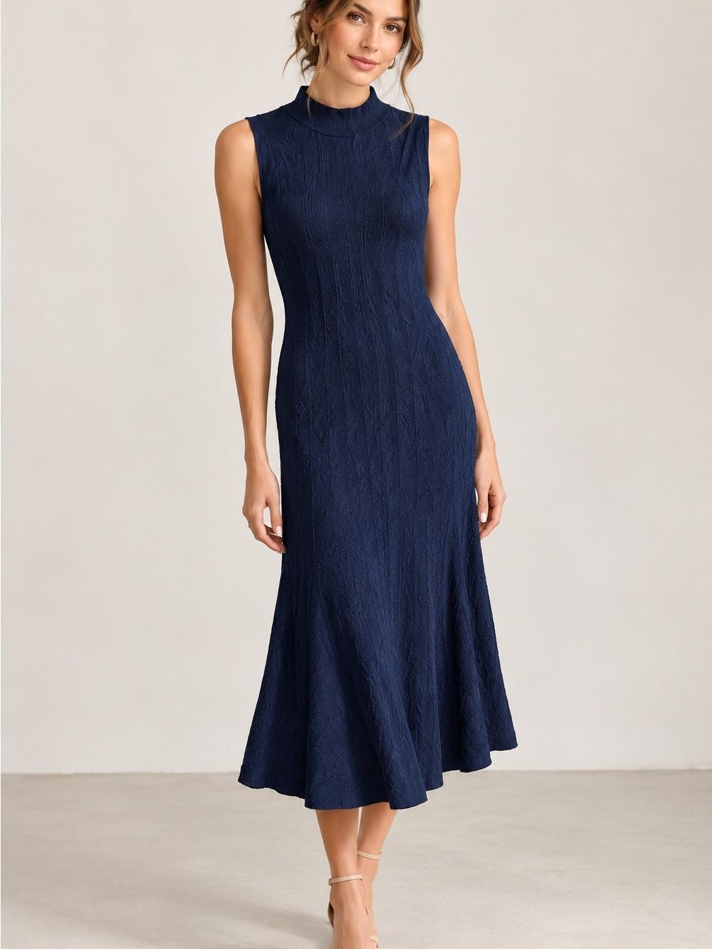 Banana Republic Navy Sleeveless Knit Maxi Dress SZ L P